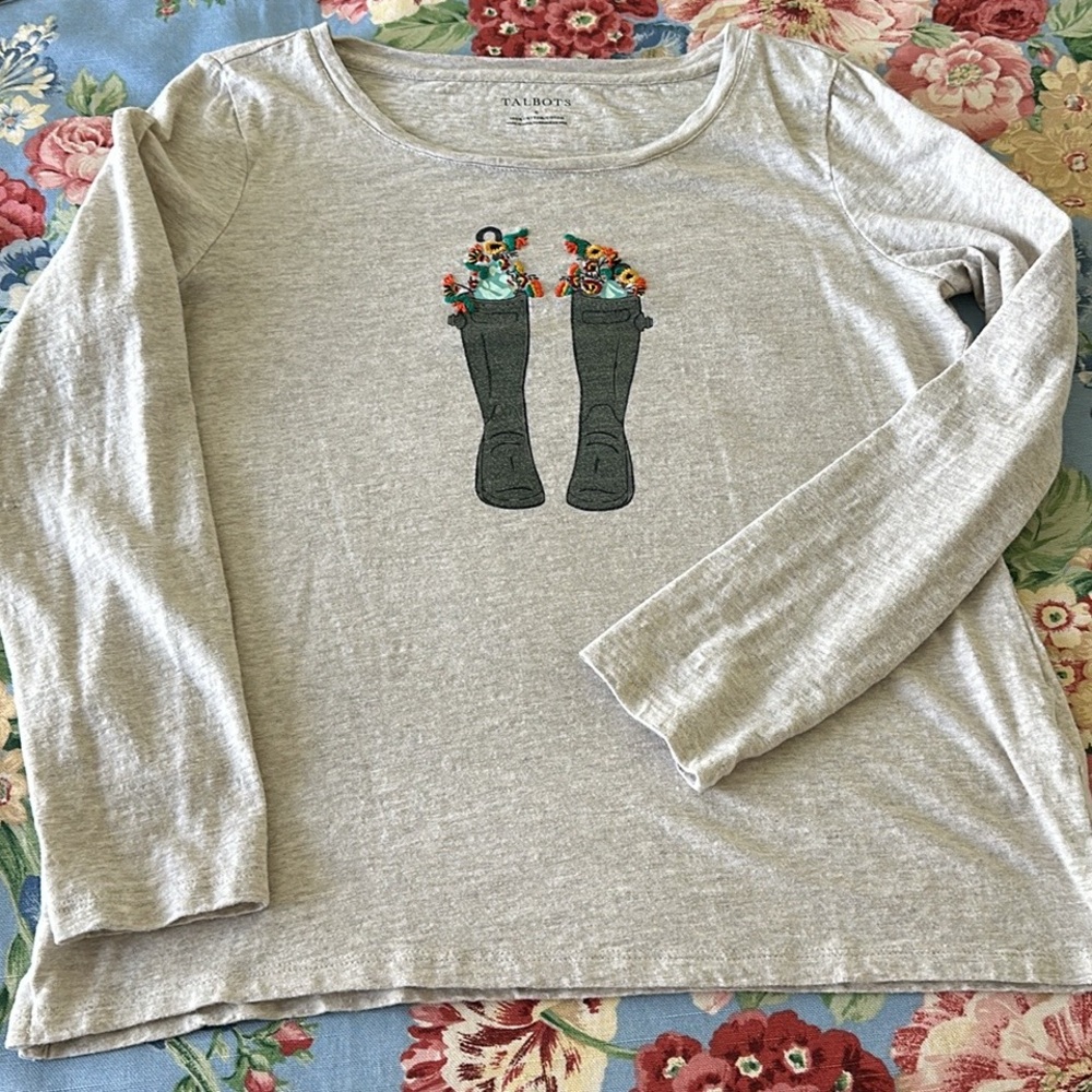 T-shirt, cream, Talbots, size S